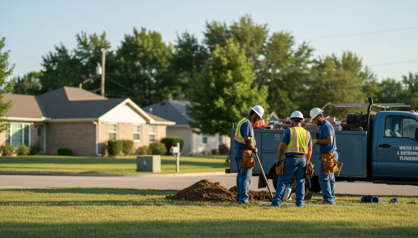 Residential water line and bathroom plumbing service in Whitt, TX